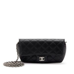 Chanel Caviar Quilted Glasses Case with Chain CrossBody